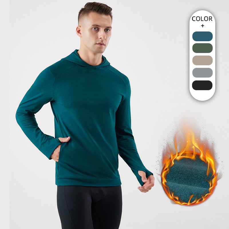 MS-23005 Fleece Winter Pullover Hoodie Pocket Hoodie Thick Fitness Gym Sports Outdoor Hoodie for men