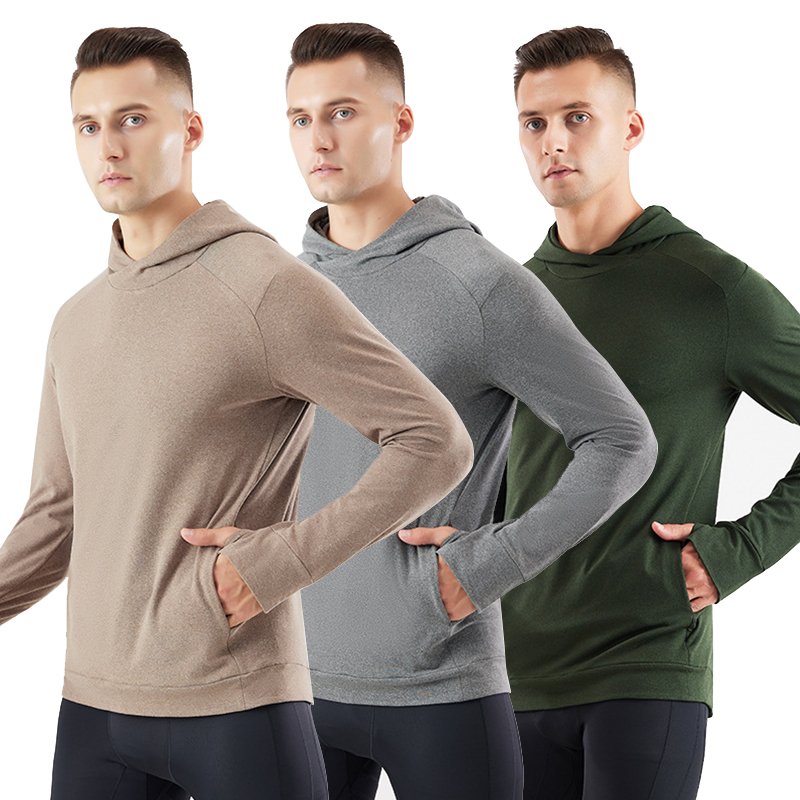 MS-23005 Fleece Winter Pullover Hoodie Pocket Hoodie Thick Fitness Gym Sports Outdoor Hoodie for men