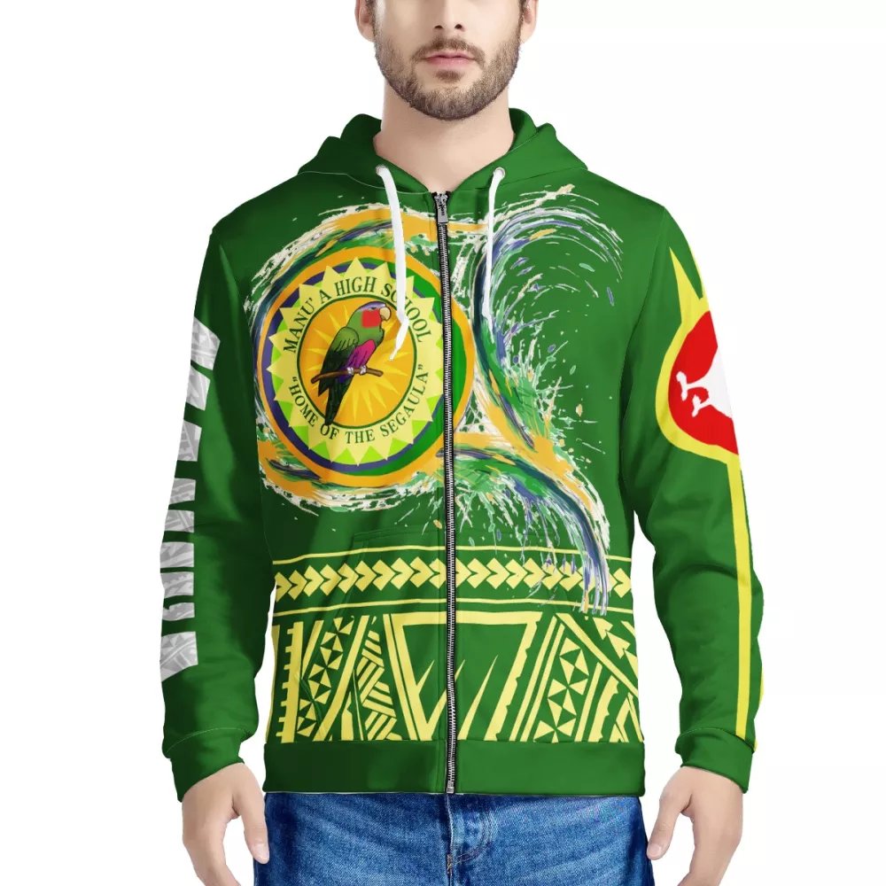 Polynesian Samoan Tribal Design Custom Men Windproof Warm Hoodies With Zipper Mens Oversize Casual Hooded Sweatshirt boy tops