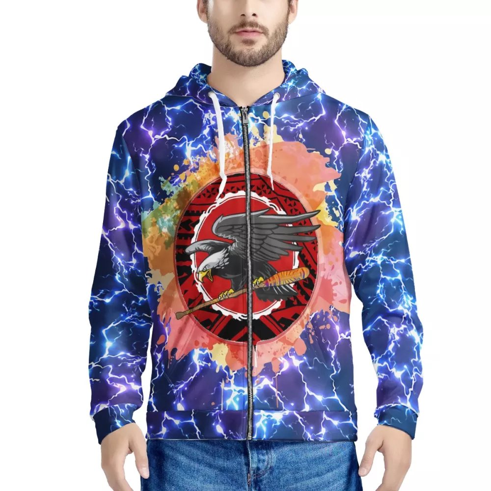 Polynesian Samoan Tribal Design Custom Men Windproof Warm Hoodies With Zipper Mens Oversize Casual Hooded Sweatshirt boy tops