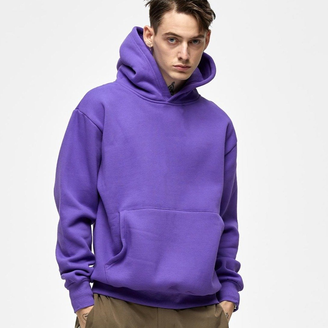High Quality Cotton Thick Blank Plain Heavyweight Oversized Hoodies No String Custom Logo Plus Size Men's Hoodies