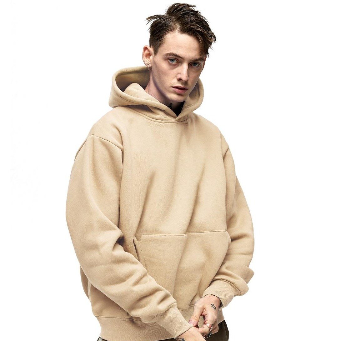 High Quality Cotton Thick Blank Plain Heavyweight Oversized Hoodies No String Custom Logo Plus Size Men's Hoodies