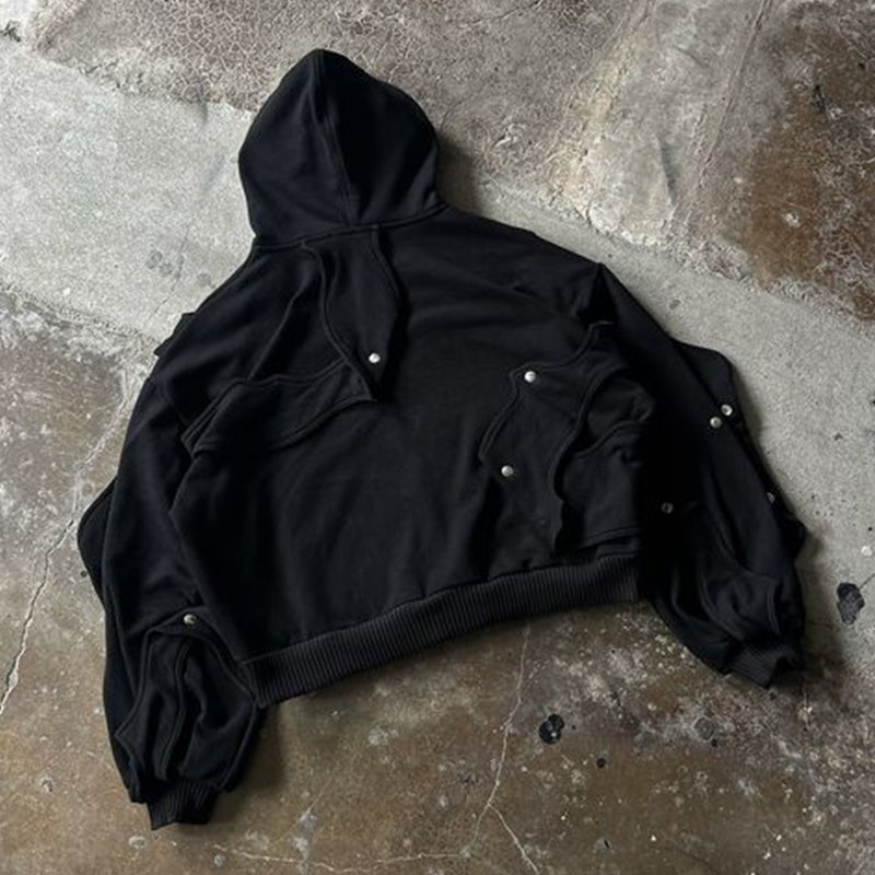 DIZNEW Low moq Custom High quality Wash Black collage 1000 gsm baggy Men's hoodie brand