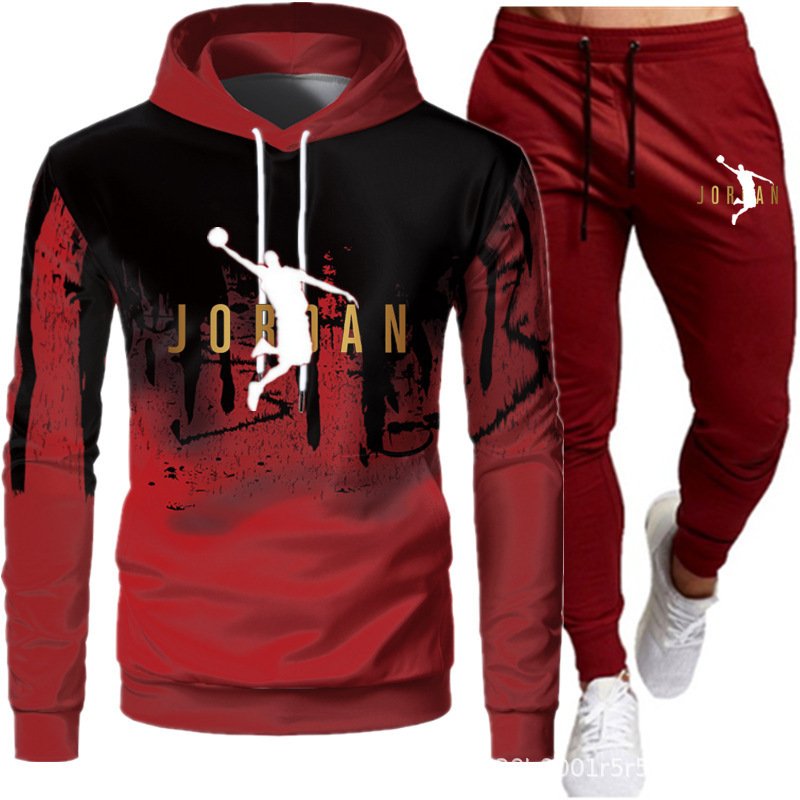 2024 New Autumn/Winter Men's Hoodie Two-Piece Set, Casual Fashion Sports Suit, Factory Stock