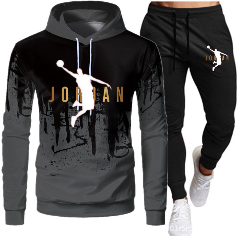 2024 New Autumn/Winter Men's Hoodie Two-Piece Set, Casual Fashion Sports Suit, Factory Stock