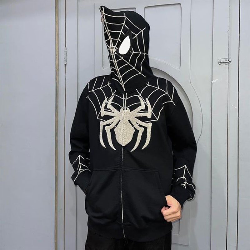 Custom Manufacturer Y2K Men French Terry 100% Cotton Low Minimum Oversized 3D Logo Full Face All Zip Up Hoodie Puff Print