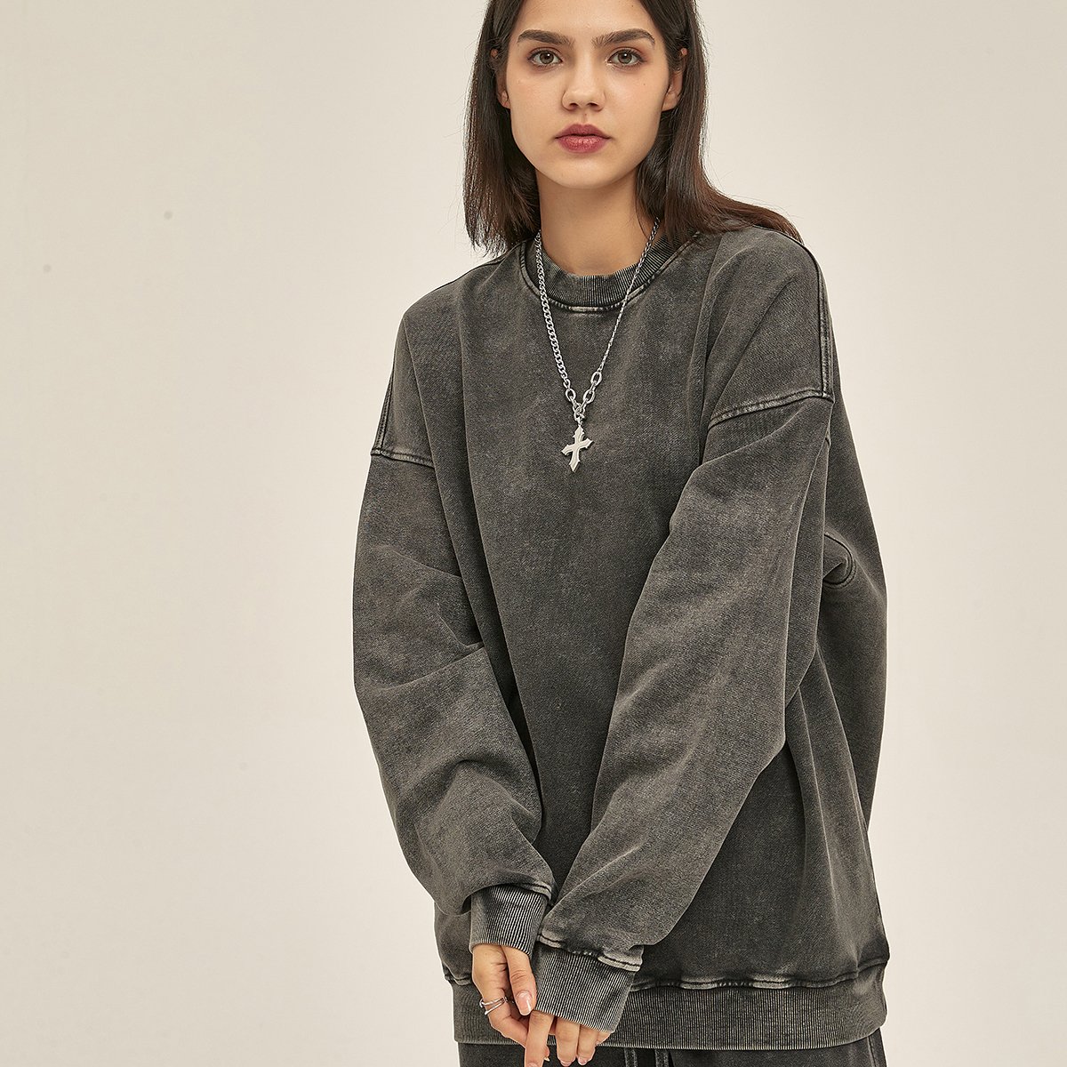 High Quality oversized Custom logo jumper hooded heavy cotton sweatshirt acid wash ninja hoodie sweater