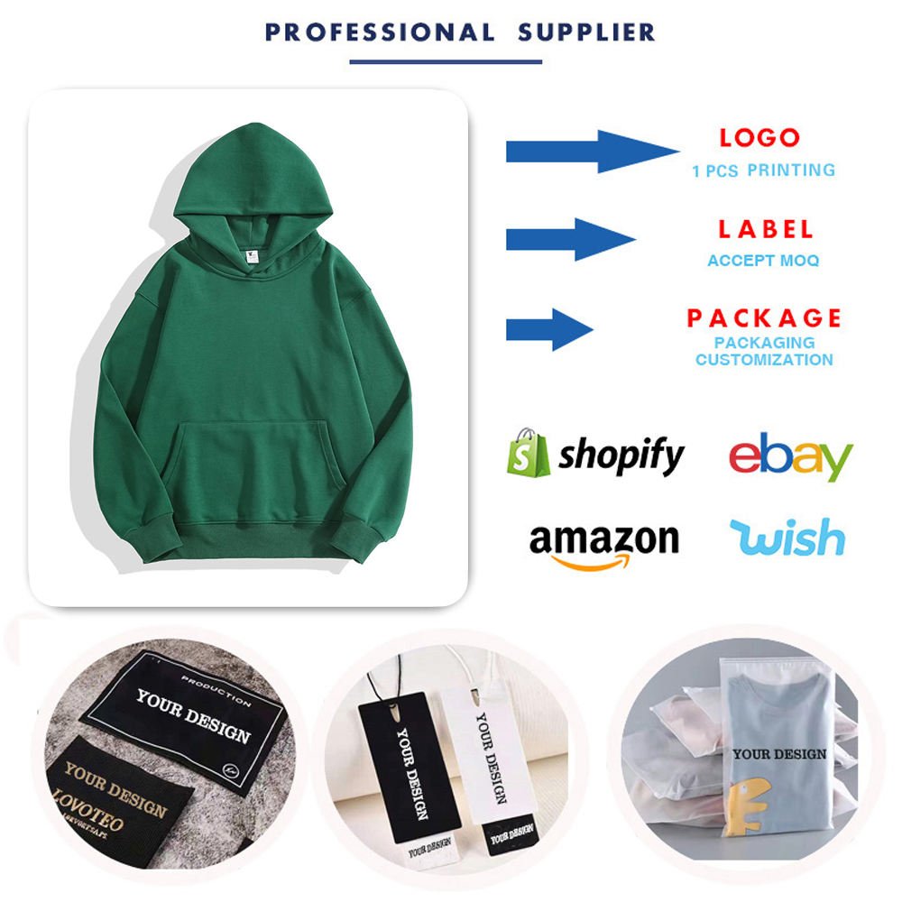 Men's 100%cotton Blank Thick French Terry Luxury Quality Heavy Weight Oversized Fit Custom Print Logo Men's Hoodies&sweatshirts