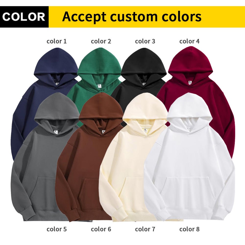 Men's 100%cotton Blank Thick French Terry Luxury Quality Heavy Weight Oversized Fit Custom Print Logo Men's Hoodies&sweatshirts