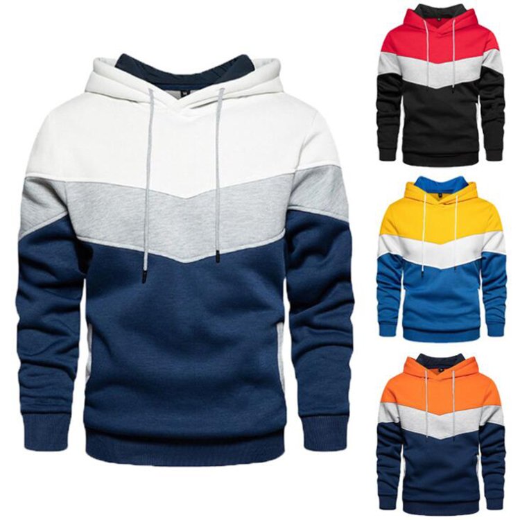 Hip Hop Autumn New Casual Men Hoodies Sweatshirts Fashion Hoody Patchwork Loose Sportswear Solid Fleece Warm Hoodies