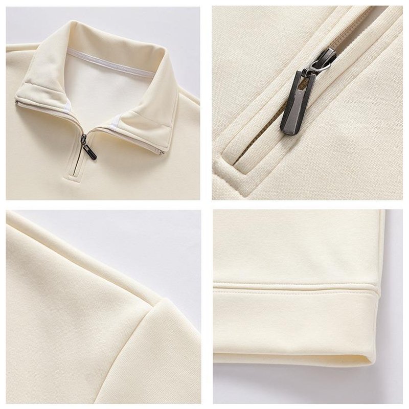 Shinesia OEM Men Stand Collar 1/4 Half Zipper Sweatshirt Custom Men Cotton Polyester Oversized Golf Pullover Half Zip Up Hoodie