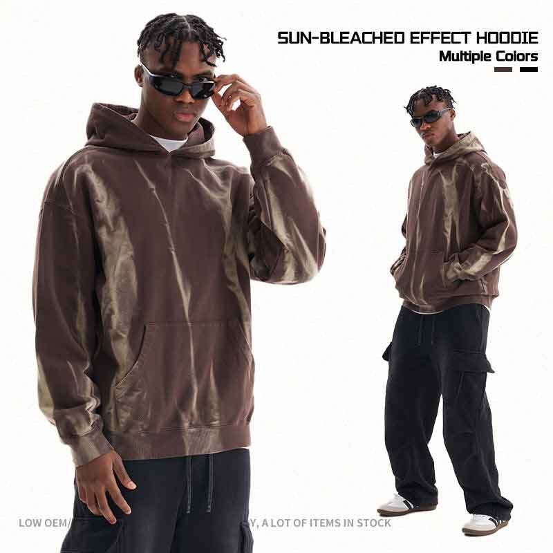 high quality heavyweight sunfaded washed hoody custom streetwear casual fashion acid wash hoodies