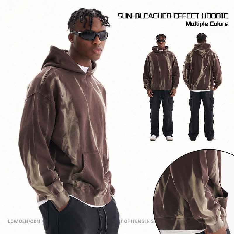 high quality heavyweight sunfaded washed hoody custom streetwear casual fashion acid wash hoodies
