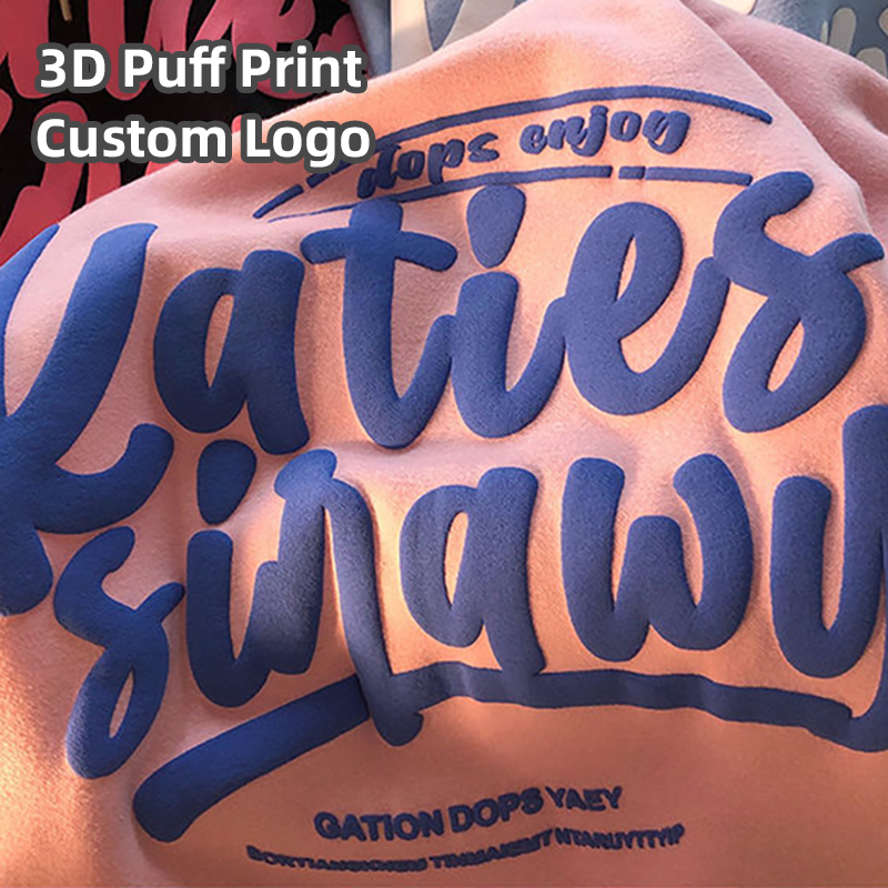Wholesale Men's Custom 3D Puff Printed Hoodies OEM Pullover Long Sleeve Multi Colors Thick OEM Sports Boy's Gym Hoodies