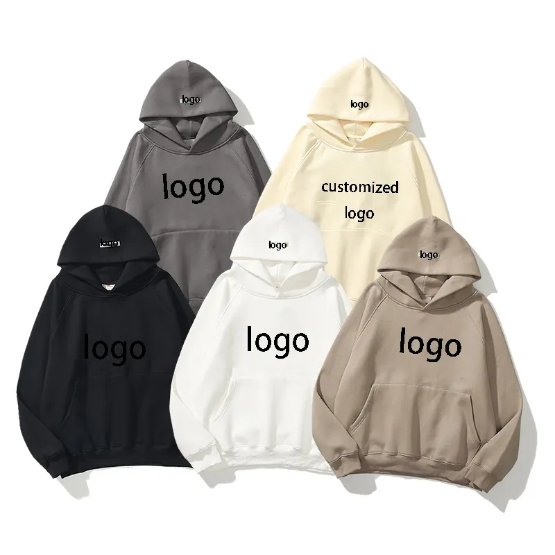 custom New oversized essential men Fleece Heated Pullover Hoodies Coat loose Hooded Sweatshirt Trousers Set hoodies men