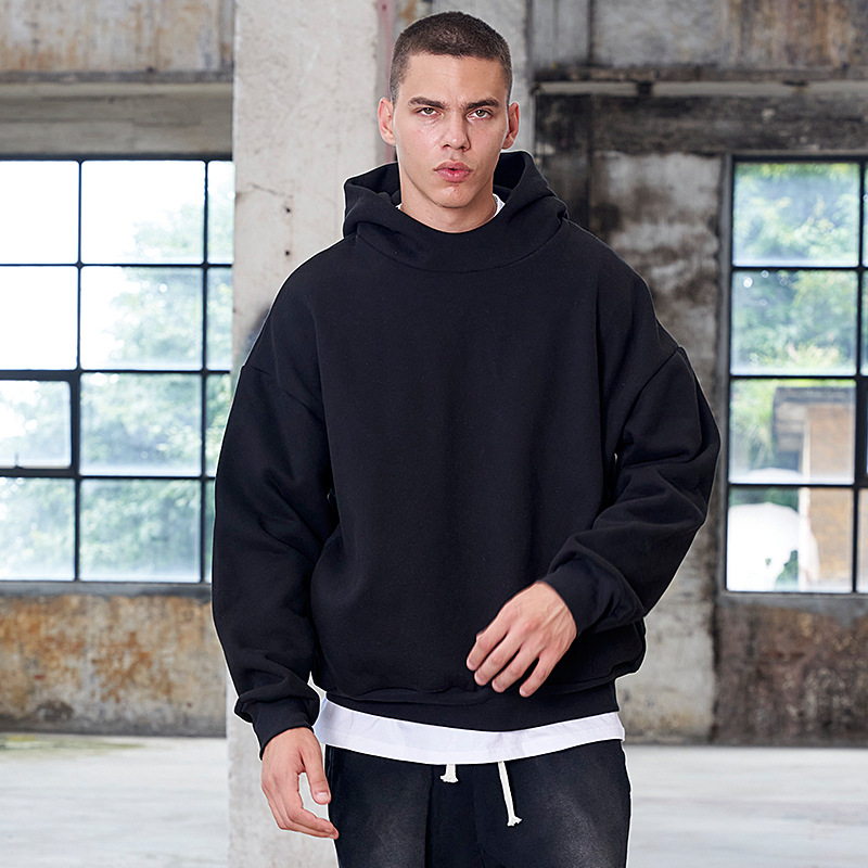 Manufacturer Heavy Weight Wholesale 100% Cotton High Quality pullover Unisex Blank Custom LOGO Men's Boxy Fit Hoodie