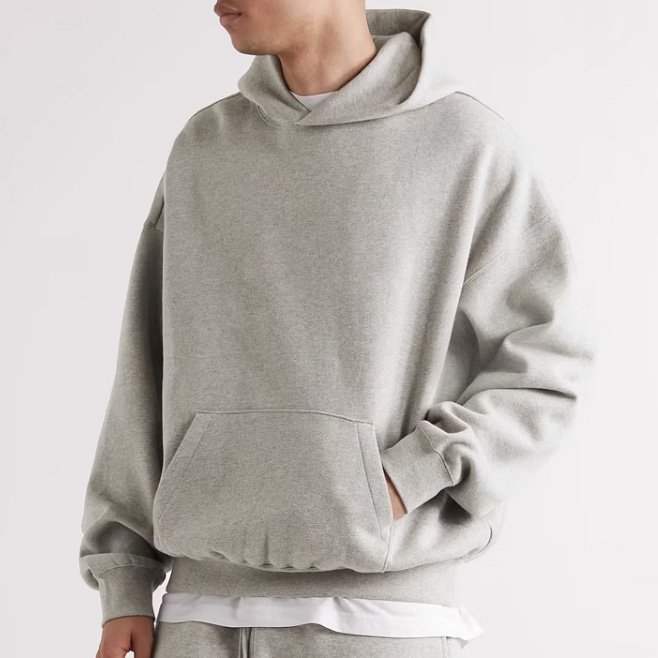 Heavy oversized men's sweater solid color fleece men's hoodie oversized men's sweater with custom logo