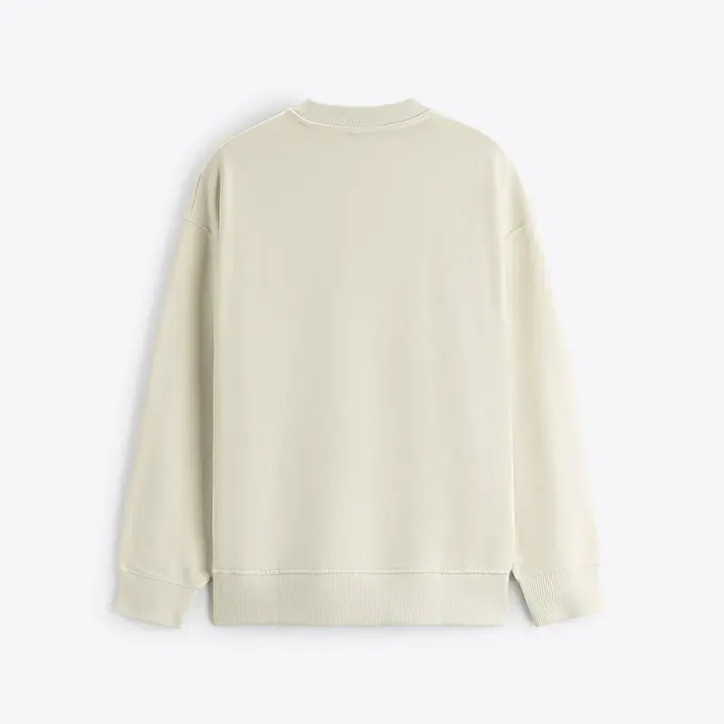 custom crew neck sweatshirt streetwear 100% cotton 440gsm oversized drop shoulder heavyweight rib o-neck sweatshirt