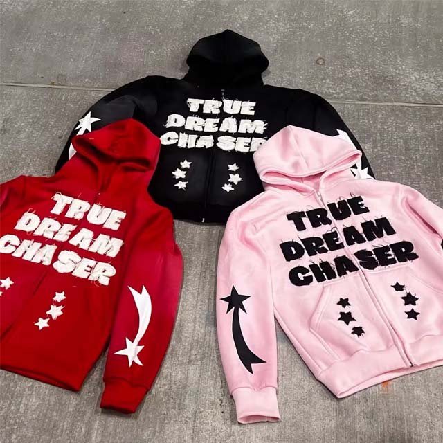 Distressed embroidery hoodies Men's Customized Vintage Washed Letter Embroidered Printed Hoodie Fitness Sports Women's Hoodies