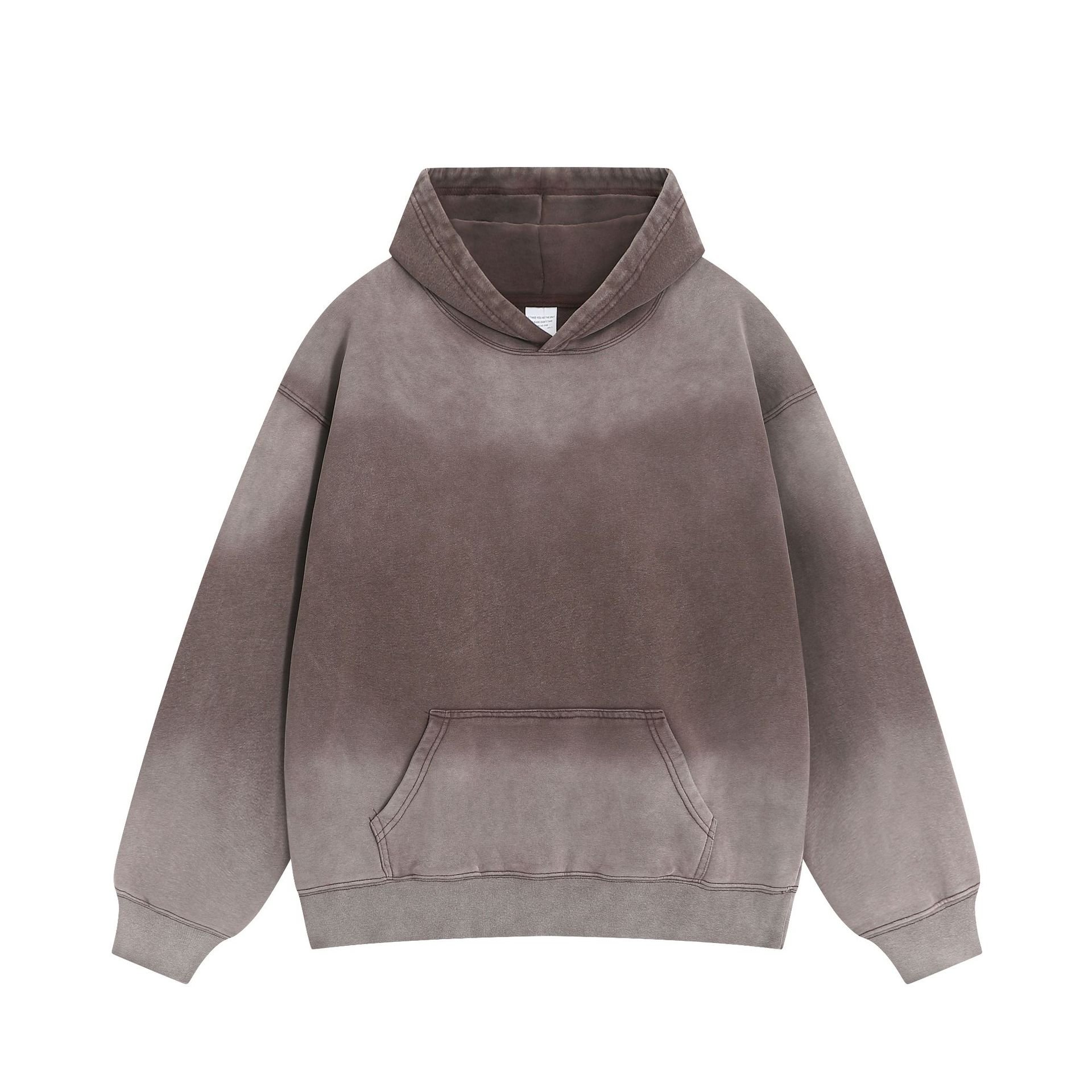 400Gms Long Sleeve Men Pullover Autumn Hooded Cotton Gradient Washed Men's Hoodie