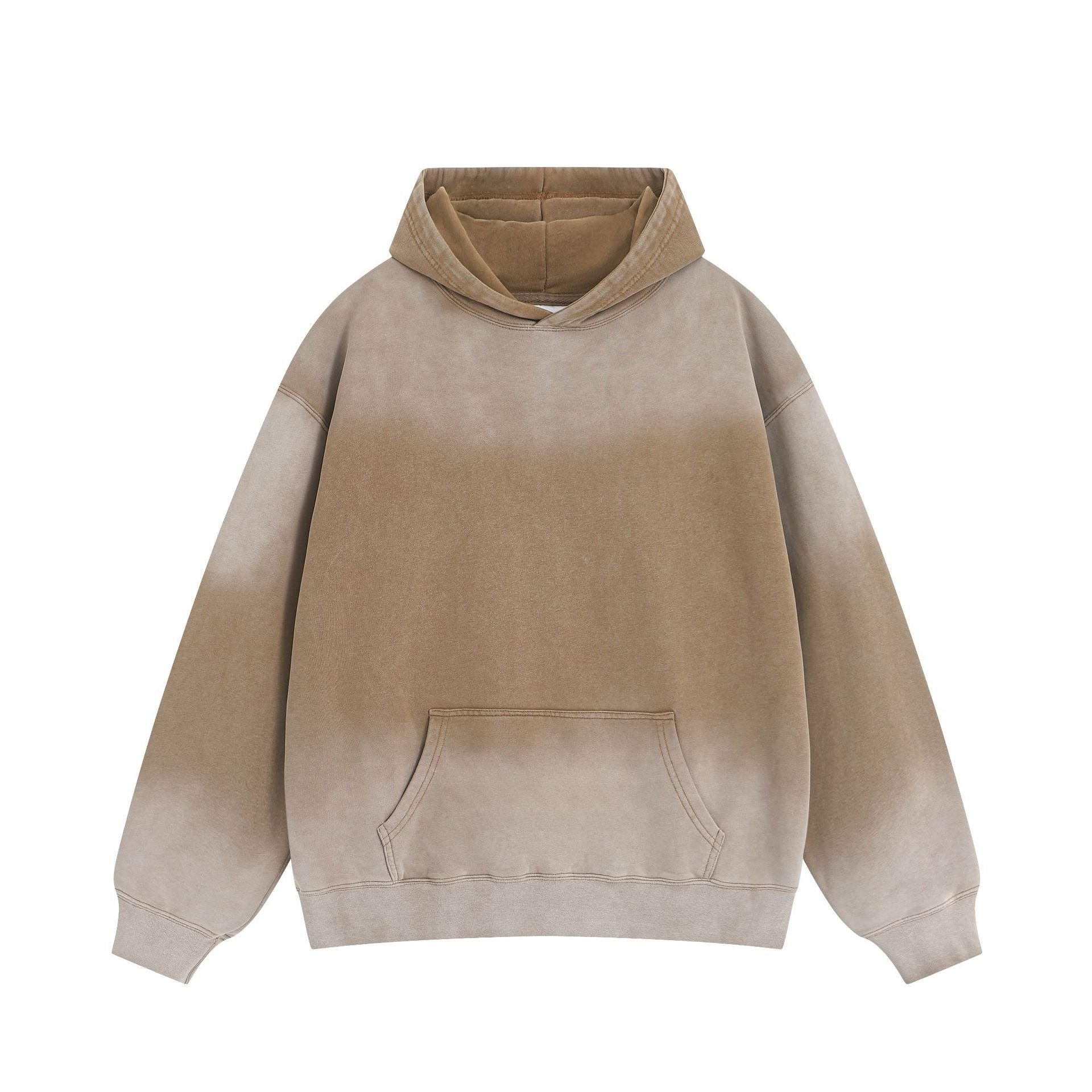 400Gms Long Sleeve Men Pullover Autumn Hooded Cotton Gradient Washed Men's Hoodie