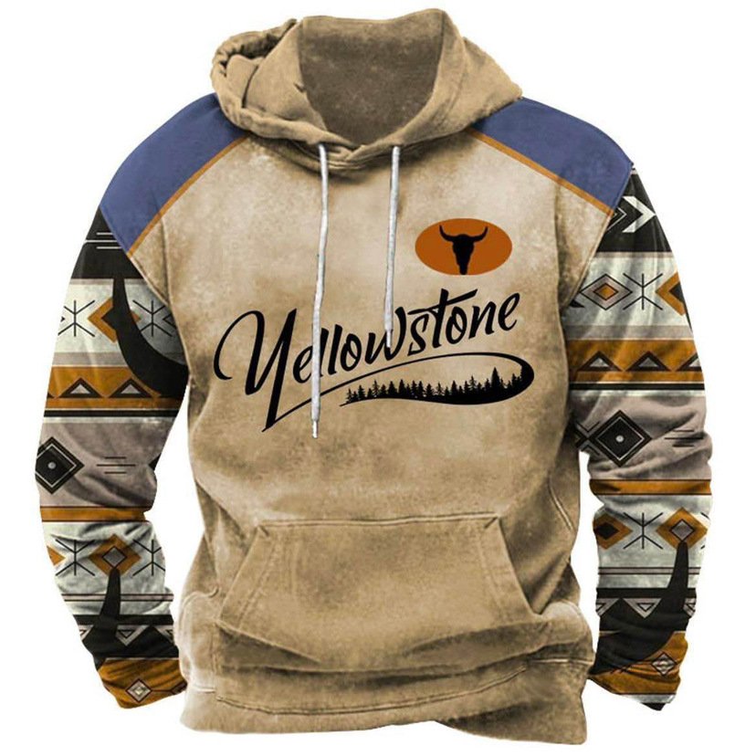 hoodie creen Printed Men's Hoodie Sun Faded Vintage Washed Heavy Cotton Boxy Fit ODM/OEM Clothing plus size men's hoodies