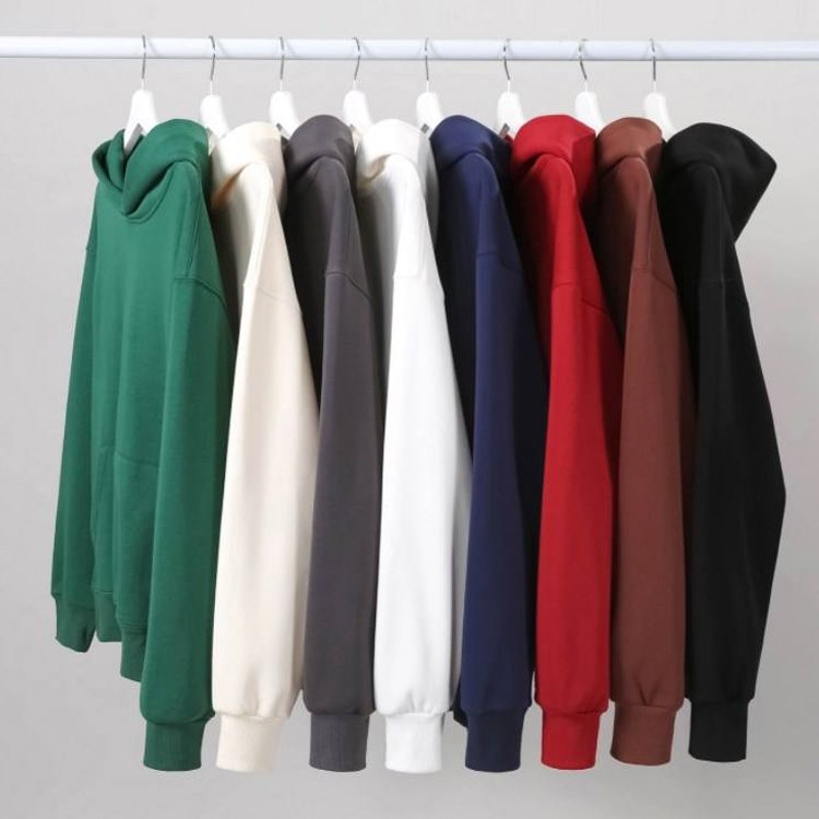 Custom Logo Oversized Blank Fleece Hoodie Cordless Embroidery 500g Heavy Duty Street Wear Plain Hoodie for Men