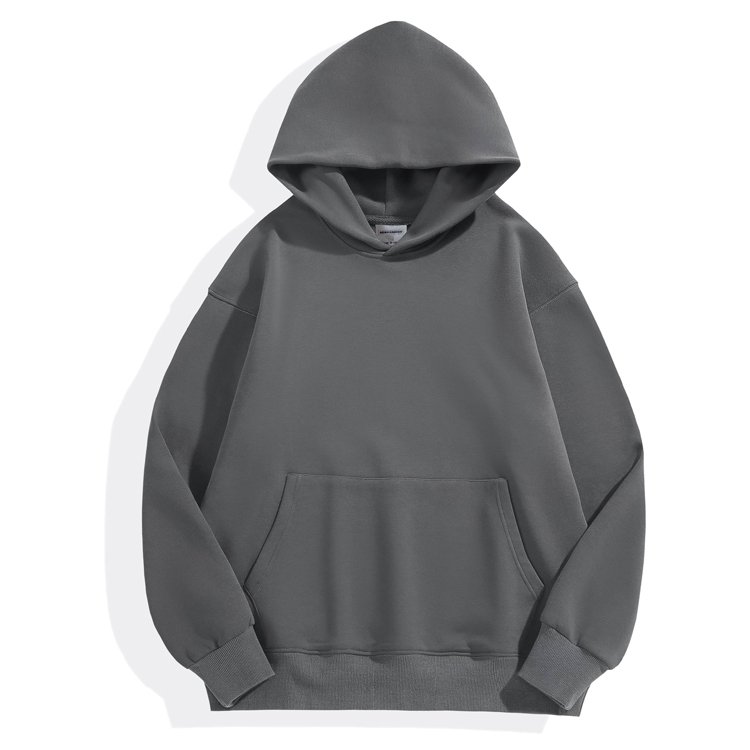 Custom Logo Oversized Blank Fleece Hoodie Cordless Embroidery 500g Heavy Duty Street Wear Plain Hoodie for Men