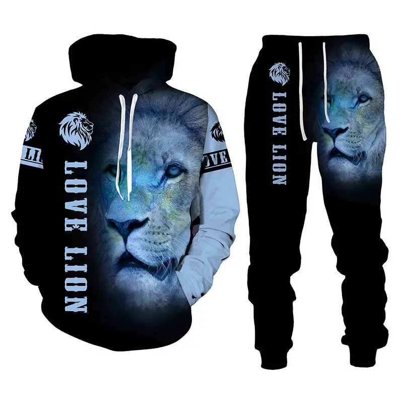 The Lion King 3D Printed Men's hoodies set sweatshirts jacket coat sweatshirts Sportswear Tracksuit sports jackets for men