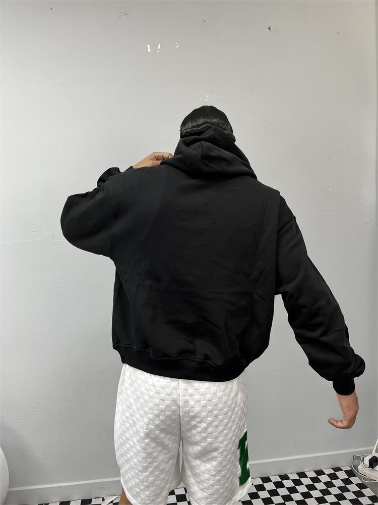 high quality 100% cotton plain oversized hoddies men french terry heavyweight thick pull over print 14oz blank black hoodies