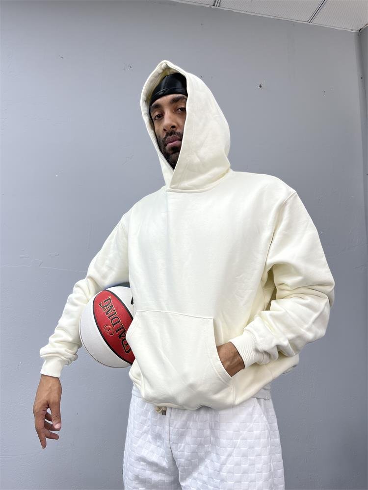 high quality 100% cotton plain oversized hoddies men french terry heavyweight thick pull over print 14oz blank black hoodies