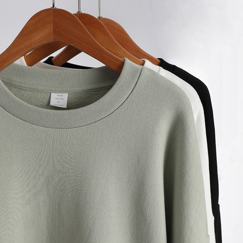 Wholesale custom logo French Terry Cotton Blank Round Neck Men's Hoodies & Sweatshirts