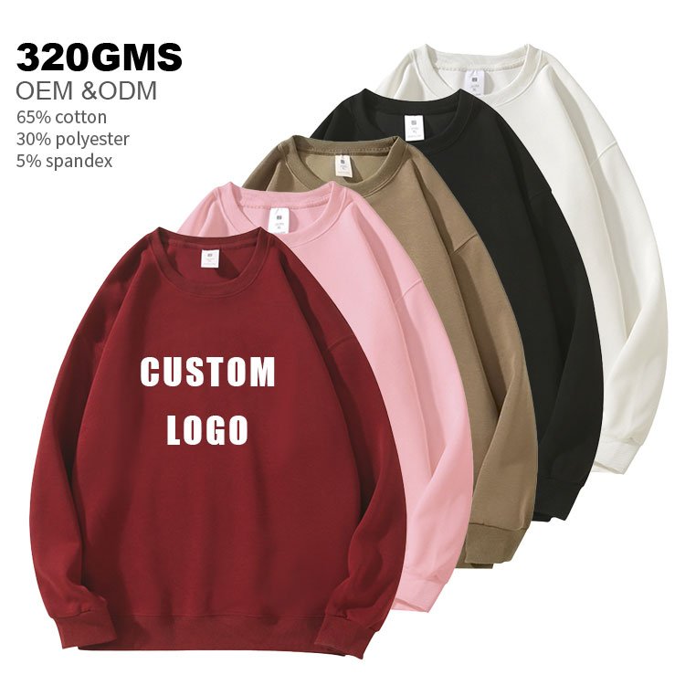 Factory cheap oversize men's round neck sweaters printing embroidery men pullover sweatshirts hoody