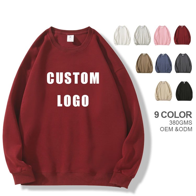 Factory cheap oversize men's round neck sweaters printing embroidery men pullover sweatshirts hoody