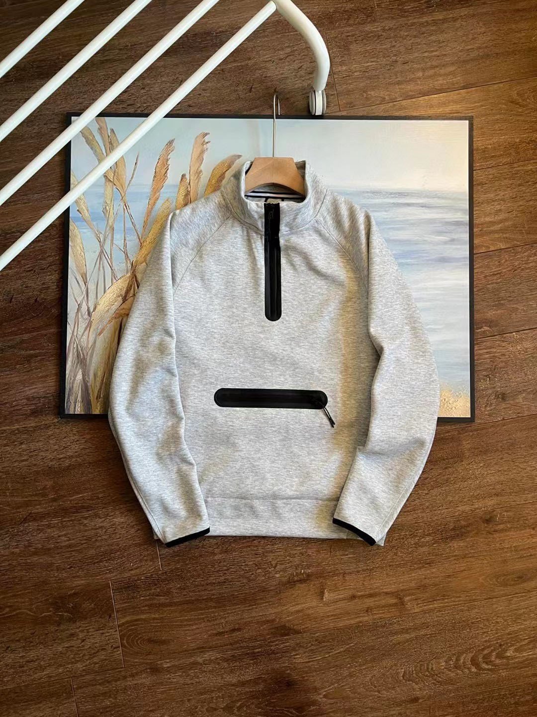 TECH FLEECE 2024 Fashion With Logo Cotton Tech Fleece Men Hoodie with zipper on pocket Winter thick material men Jacket