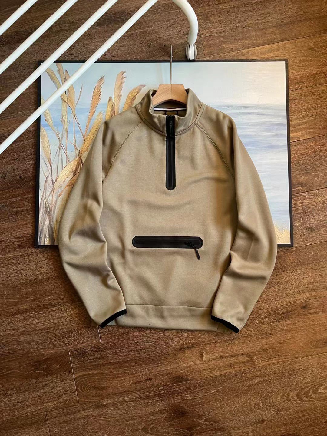 TECH FLEECE 2024 Fashion With Logo Cotton Tech Fleece Men Hoodie with zipper on pocket Winter thick material men Jacket