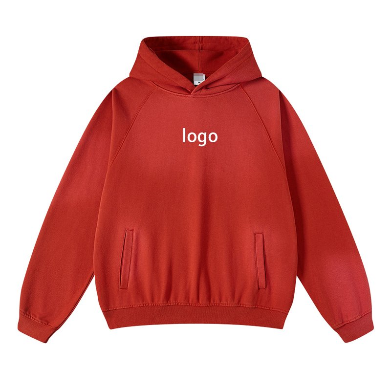 fashion vintage acid wash distressed hoodies high quality 100% cotton hoodies custom logo embroidered oversized men's hoodies