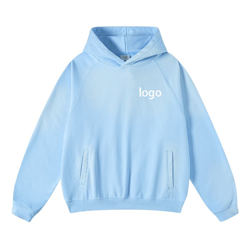 fashion vintage acid wash distressed hoodies high quality 100% cotton hoodies custom logo embroidered oversized men's hoodies