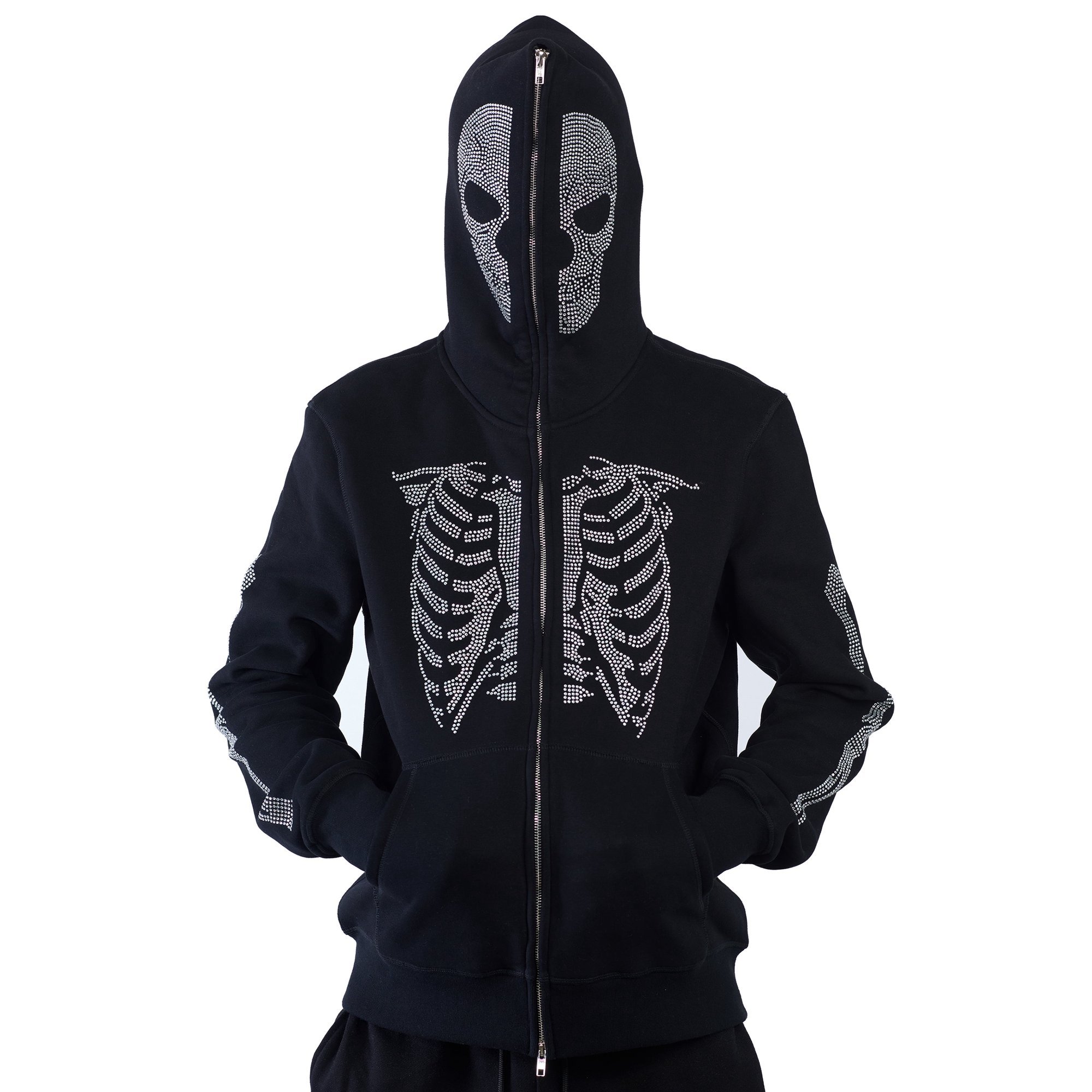 Men Women Oversized Fit Street Wear Y2k Full Zip Up Hoodie Over Face Grunge Hooded Sweatshirt Full Zip Up Jacket