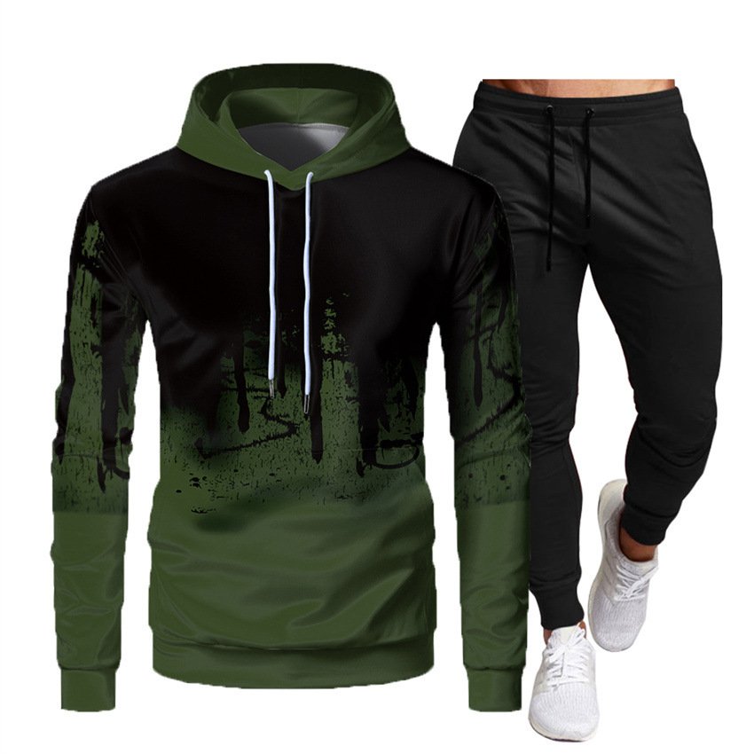 Men's Clothing Fashion Tracksuit Casual Sportsuit Men Hoodies Sweatshirts Sportswear Coat Pant Men Set