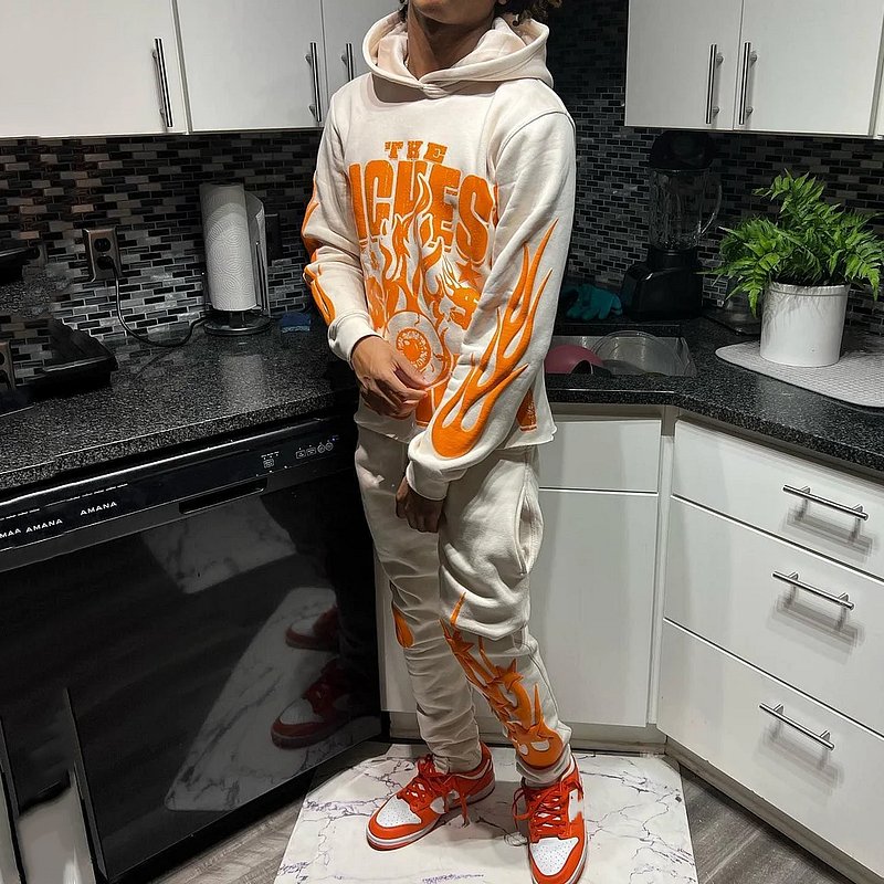 Clothing Manufacturer Mens Tracksuits Jogger Flare Sweatpants And Sweatsuit Unisex Hoddie Custom Puff Printing Logo Hoodie Set