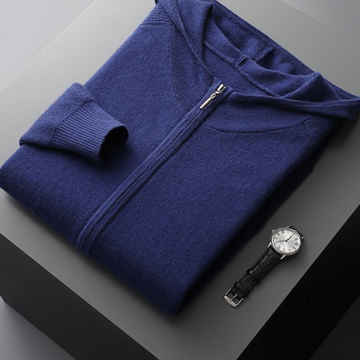 Suit For men Cashmere man Suit New Thickened Recreational Sports hoodie Zipper Knit Cardigan Loose Pants
