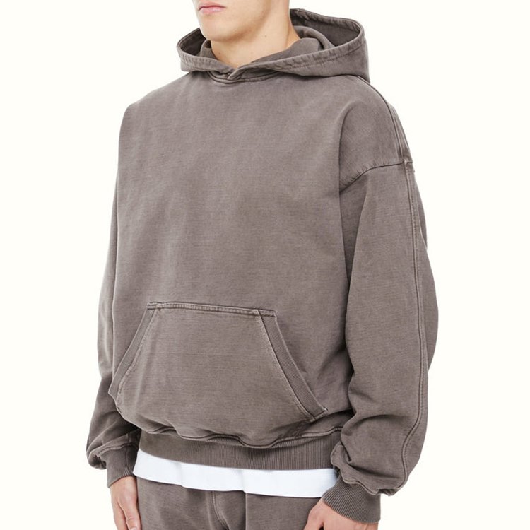 Top Quality Men's Custom Logo blank drop shoulder Hoodies oversize pullover Heavyweight french terry hoodie for men Sweatshirt