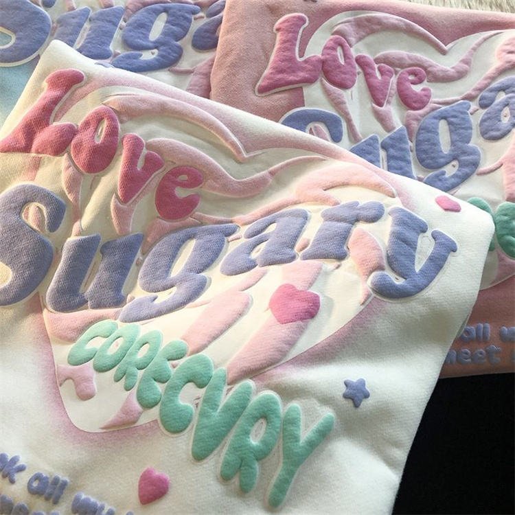 Custom Oversized Foam Puff Printing Hoodie Free Sample Unisex Heavyweight Cotton Men Customisable 3d Puff Print Zip Up Hoodies