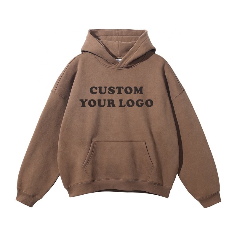 High Quality Plain Oversized Unisex Hoodie Custom Thick Fleece Cotton Sweatshirts 3D Puff Printing Pullover Men's Hoodie