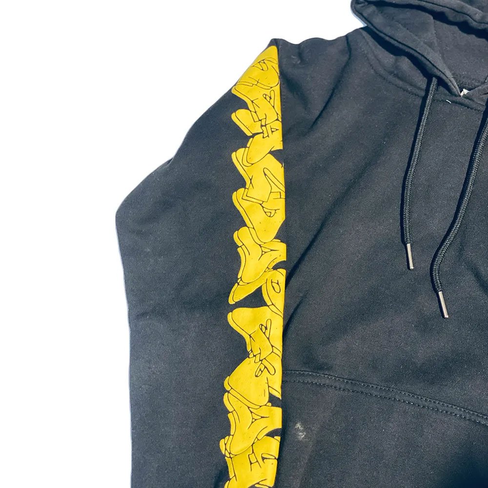 Custom Men's Hoodie Black Sun Fade Wash Screen Print Streetwear Heavy Weight 100% Cotton Hoodie for Men