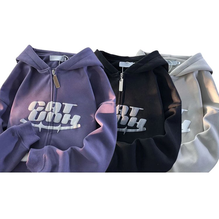AOXI Manufacturer Factory Supplying Cotton Polyester Puff Print Custom 400gsm 500gsm 600gsm 3D Foam Print Men's Hoodies
