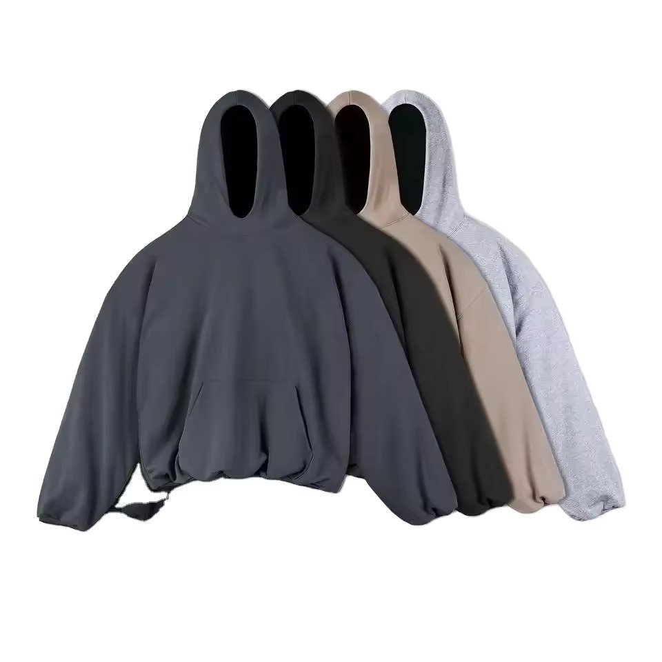 Fashion custom design heavy weight double layer blank cropped hoodie cotton oversized pullover for men's hoodies new design