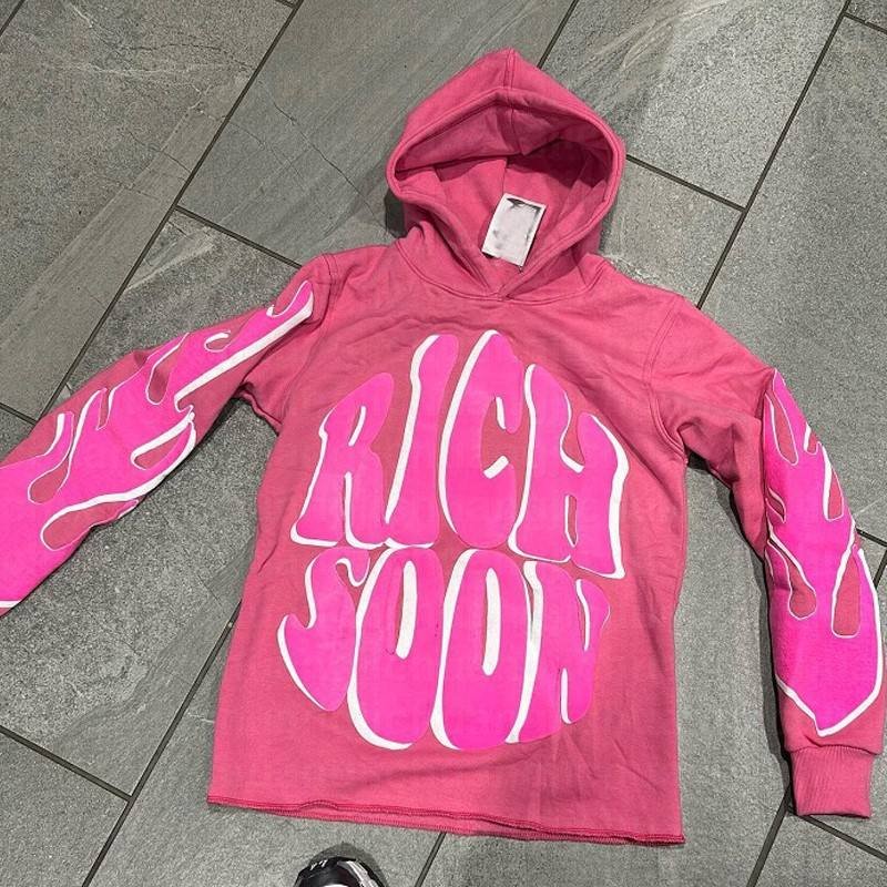 Y2K Men's Hoodies 100% Cotton Pullover Sweatshirts Streetwear Puff Printing Heavyweight Hoodie for Men