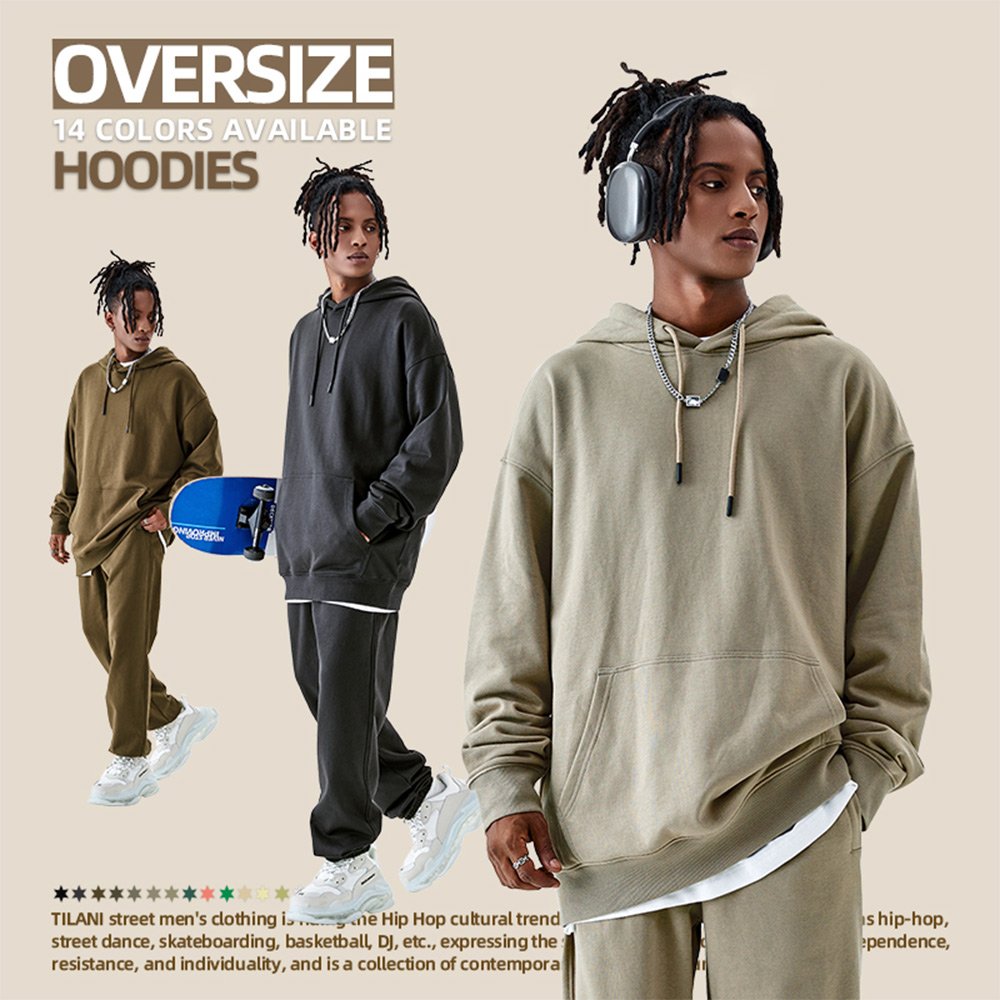 High Quality Heavy Weight Custom Drop Shoulder Custom Oversized Unisex Cropped Men's hoodies